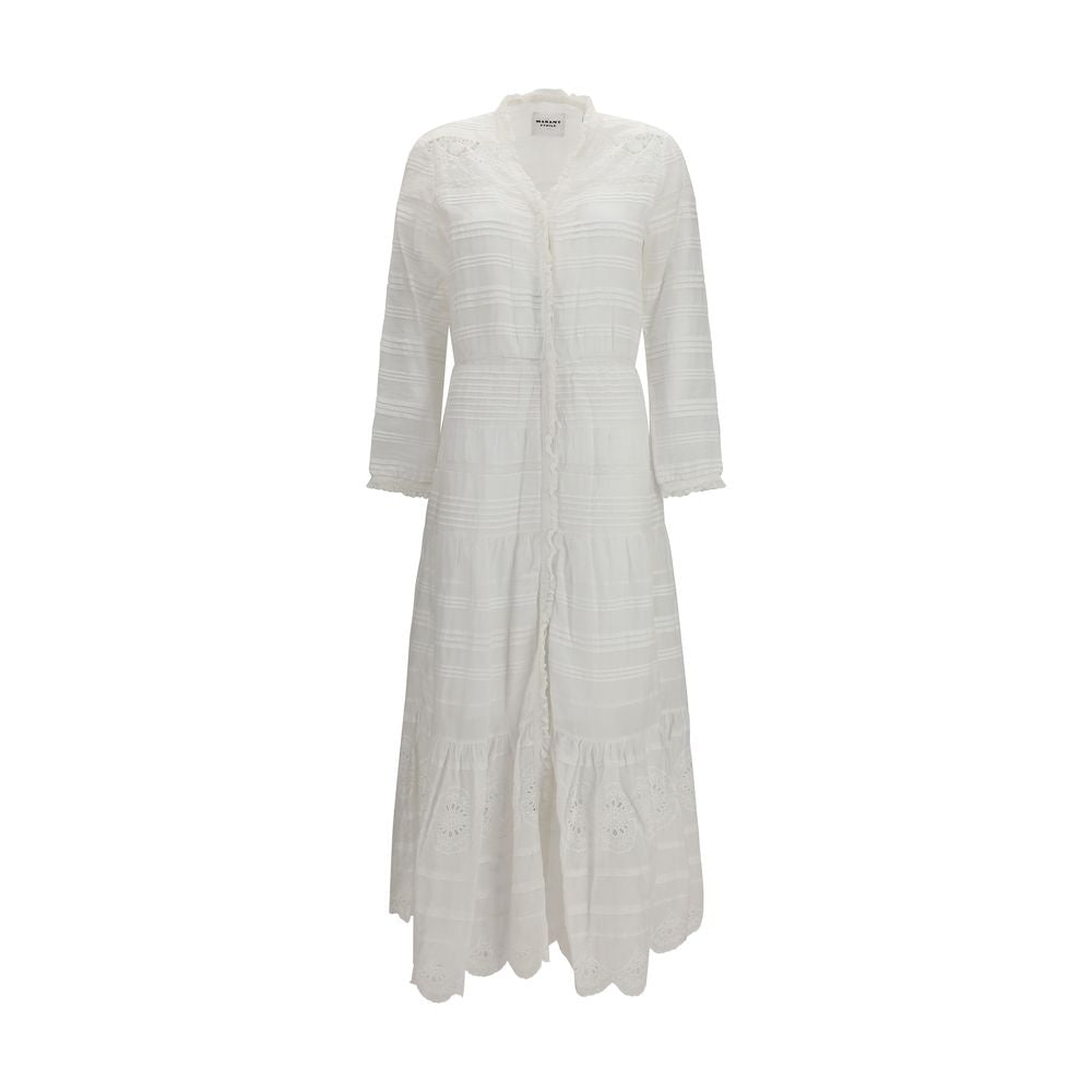 Marant Etoile White Cotton Casual Dress Marant Etoile