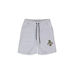 Refrigiwear white cotton Bermuda shorts displayed on a model, featuring a casual fit and classic knee-length design.