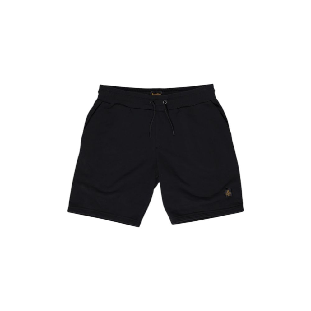 Refrigiwear black cotton Bermuda shorts with a relaxed fit, featuring front pockets and a casual style for comfortable summer wear.