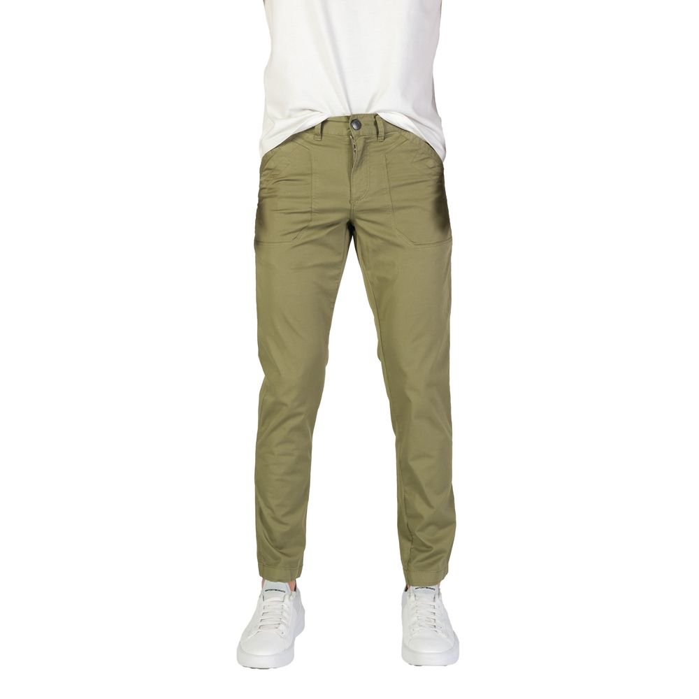 Refrigiwear Green Cotton Casual Pants Refrigiwear