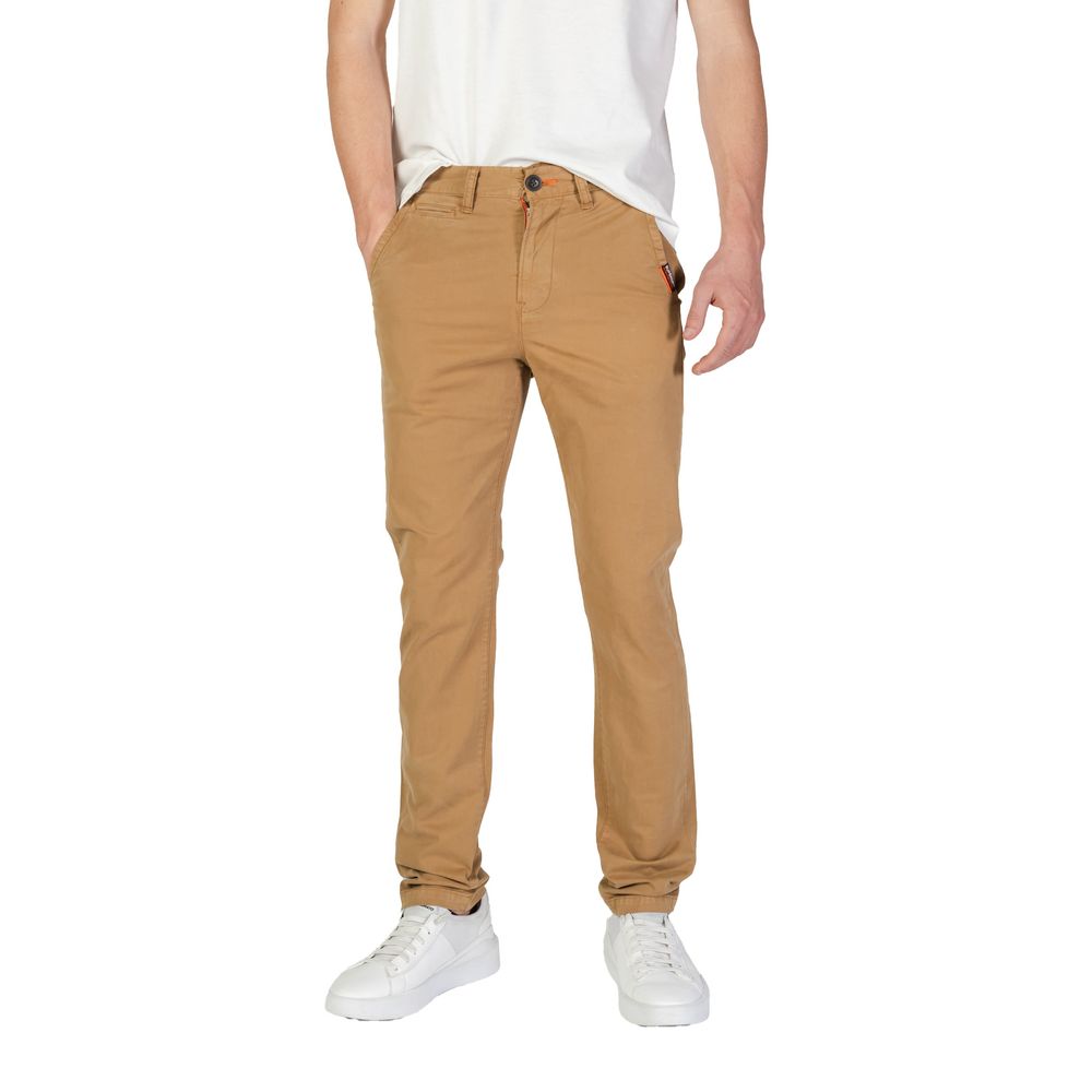 Superdry Beige Cotton Skinny Pants Superdry