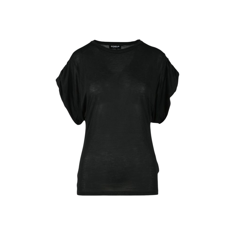 Dondup Black Viscose T-Shirt Dondup