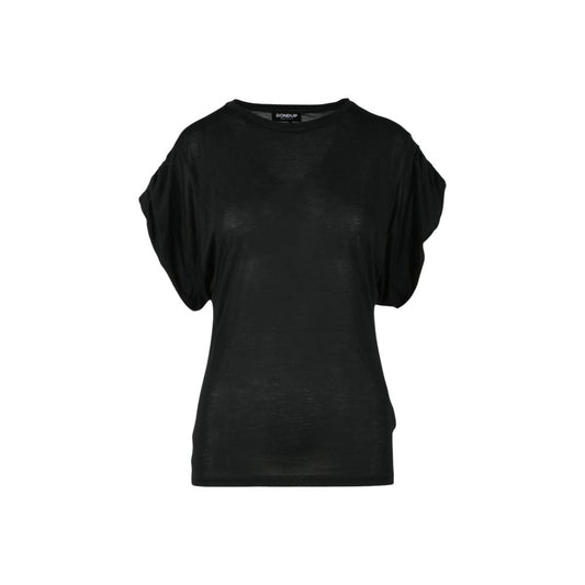 Dondup Black Viscose T-Shirt Dondup
