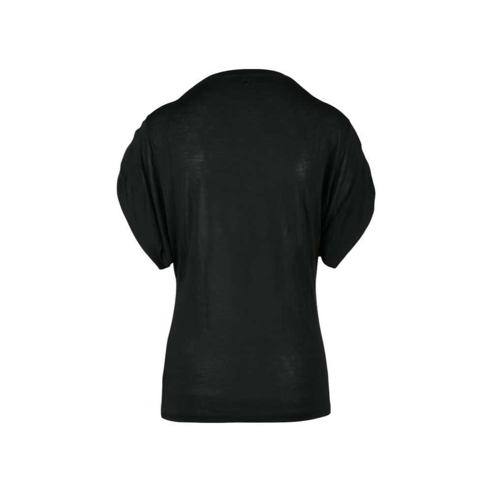 Dondup Black Viscose T-Shirt Dondup