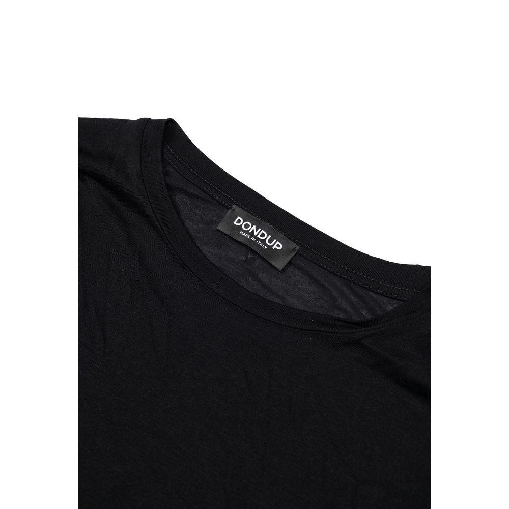 Dondup Black Viscose T-Shirt Dondup