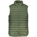 Norway 1963 Verde polyester men's vest laid flat, showing front view with zip closure and sleeveless design.