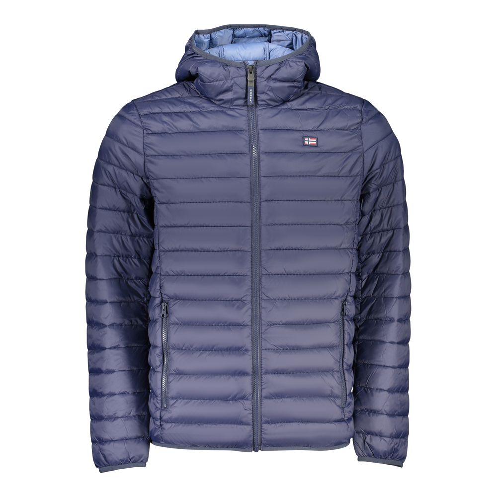 Blue Norway 1963 men's polyamide jacket with front zipper and adjustable collar, showcased on a neutral background.