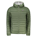 Norway 1963 green polyamide men's jacket displayed on a hanger, showcasing its lightweight and durable outdoor design.
