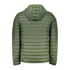 Norway 1963 green polyamide men's jacket with front zipper, collar, and long sleeves, stylish outdoor outerwear.