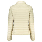 Norway 1963 beige polyamide women's jacket displayed on a hanger, showcasing its lightweight and casual design.