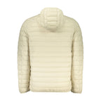 Norway 1963 men's beige polyamide jacket with front zipper and collar, displayed on a hanger.