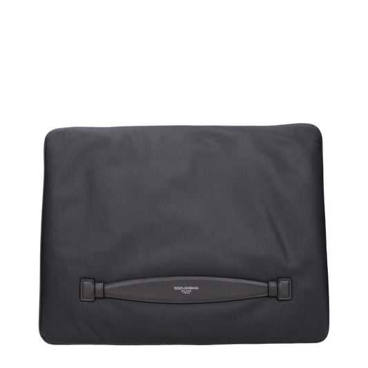 Dolce & Gabbana Gray Fabric Clutch Bag Dolce & Gabbana