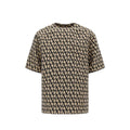 Brown silk T-shirt by Valentino Garavani, featuring a smooth fabric and classic fit, shown on a neutral background.