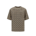 Brown silk T-shirt by Valentino Garavani, featuring a smooth fabric and classic fit, shown on a neutral background.