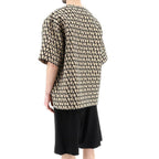 Valentino Garavani brown silk T-shirt with a smooth texture and classic fit, shown on a plain background.