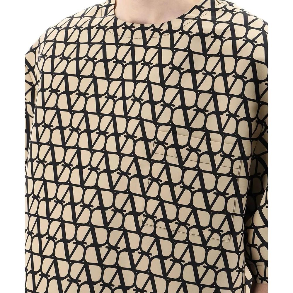 Brown silk T-shirt by Valentino Garavani featuring a smooth fabric and classic fit, shown on a plain background.