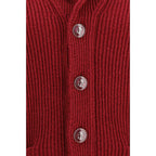 Brunello Cucinelli Red Cotton Cardigan