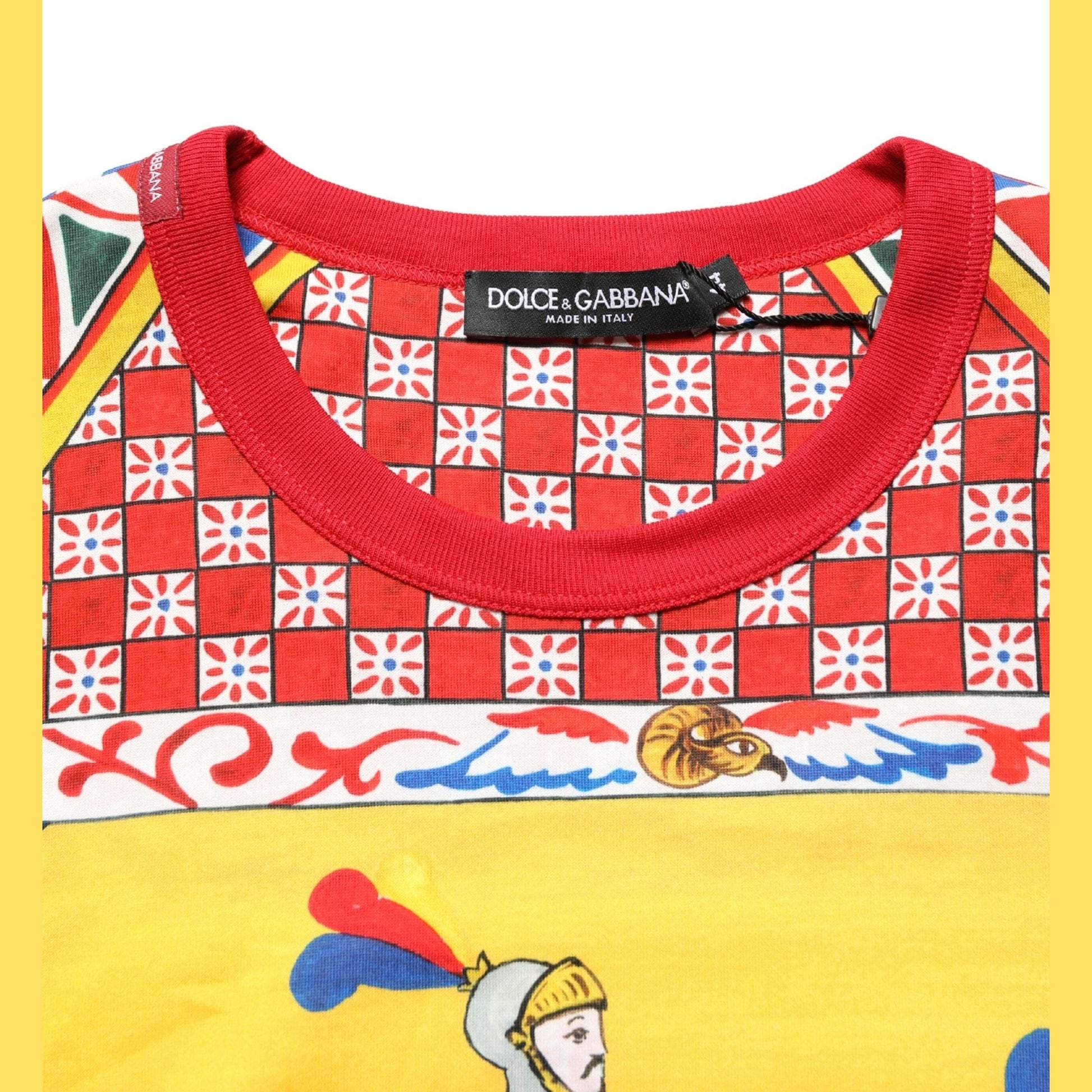 Dolce & Gabbana Multicolor Carretto Print Crew Neck T-shirt Dolce & Gabbana