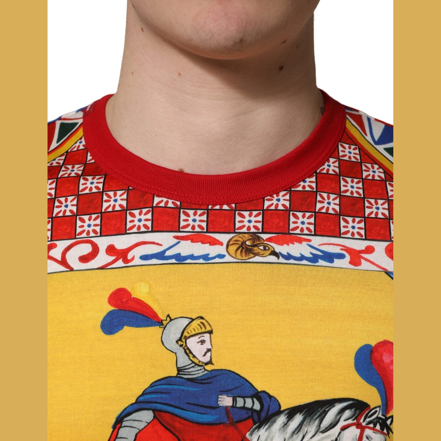 Dolce & Gabbana Multicolor Carretto Print Crew Neck T-shirt Dolce & Gabbana