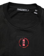 Dolce & Gabbana Black Cotton Jersey Logo Patch Crew Neck T-shirt - Eljoys Fashion 