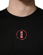 Dolce & Gabbana Black Cotton Jersey Logo Patch Crew Neck T-shirt - Eljoys Fashion 