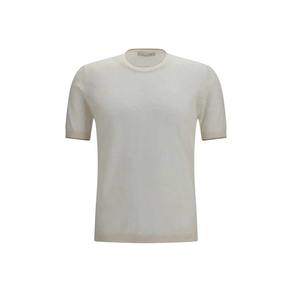 Brooksfield White Linen Shortsleeve Shirt Brooksfield