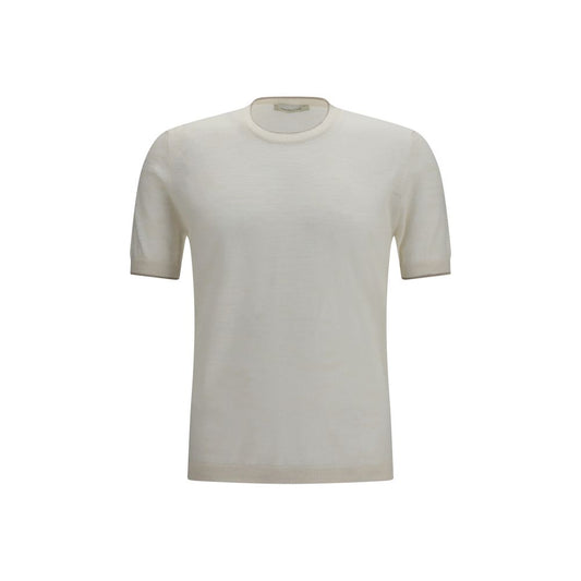 Brooksfield White Linen Shortsleeve Shirt Brooksfield