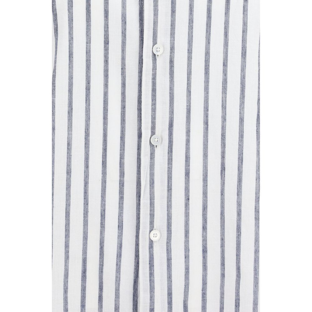 Brooksfield Blue Cotton Pattern Shirt Brooksfield