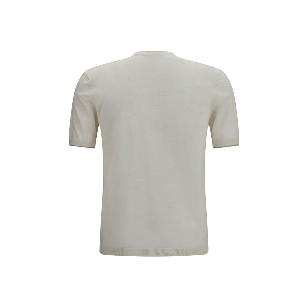 Brooksfield White Linen Shortsleeve Shirt Brooksfield