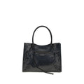Black Balenciaga Lamb Ovis Aries shoulder bag with sleek design and subtle branding, featuring a shoulder strap and structured silhouette.