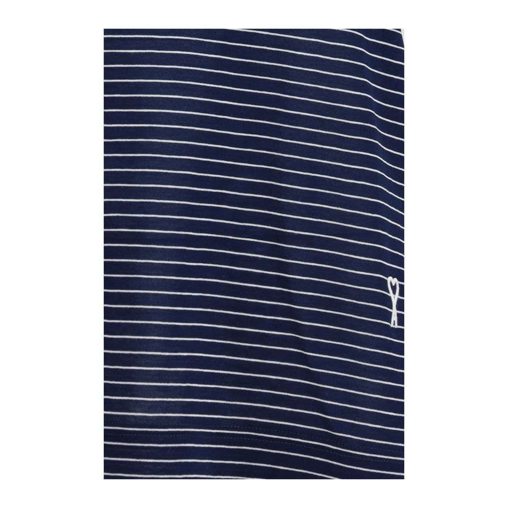 Ami Paris Blue Cotton Tank Tops Ami Paris