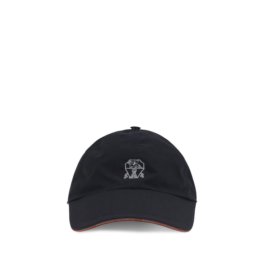 Brunello Cucinelli Blue Cotton Cap Baseball Hat
