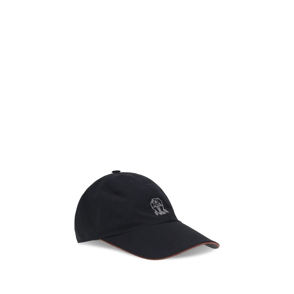 Brunello Cucinelli Blue Cotton Cap Baseball Hat