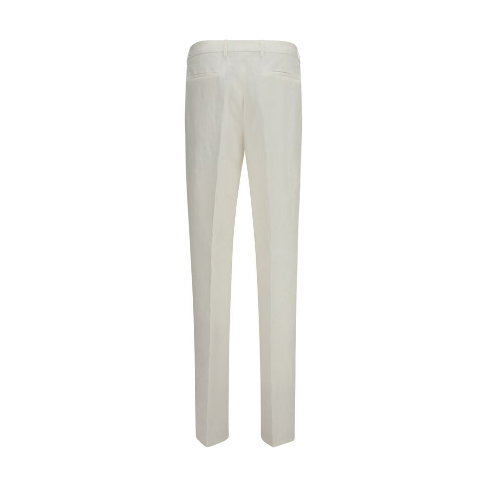 Brunello Cucinelli White Linen Casual Pants Brunello Cucinelli