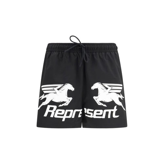 Represent Black Polyester Shorts Represent