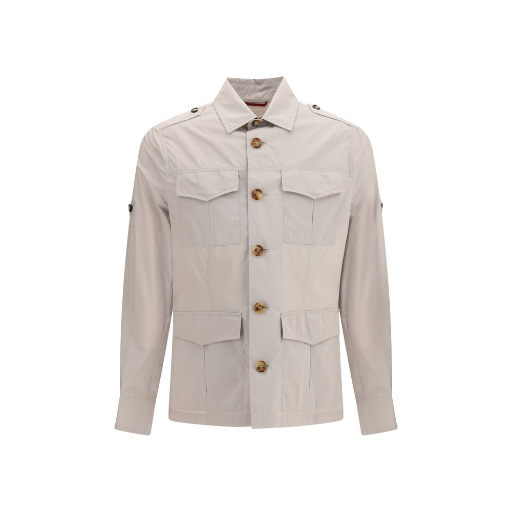 Brunello Cucinelli Beige Cotton Coat Brunello Cucinelli
