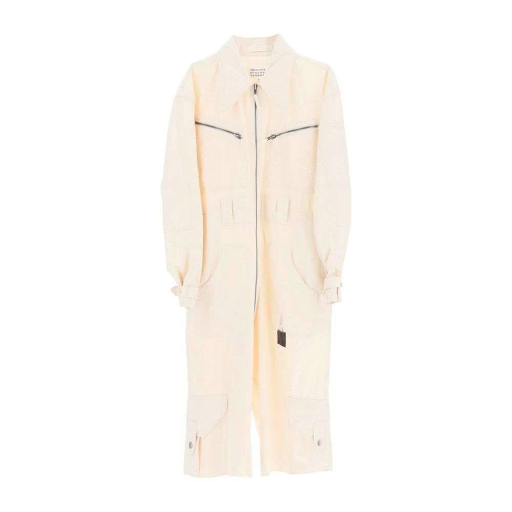 Maison Margiela White Cotton Jumpsuit Maison Margiela
