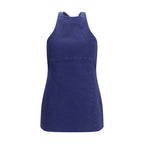 Blue cotton casual dress by Miu Miu, featuring a relaxed fit and stylish design, perfect for everyday wear.
