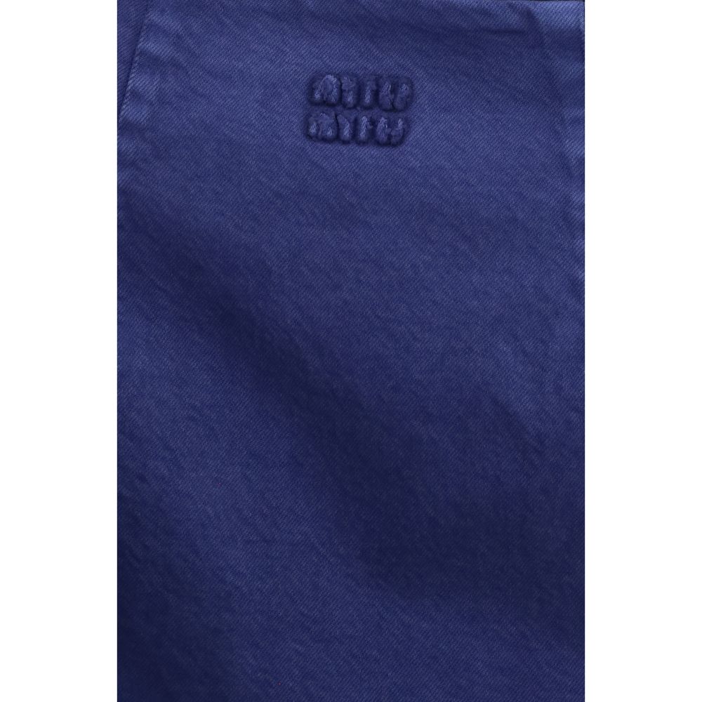 Blue cotton casual dress by Miu Miu, featuring a relaxed fit and stylish design, perfect for everyday wear.