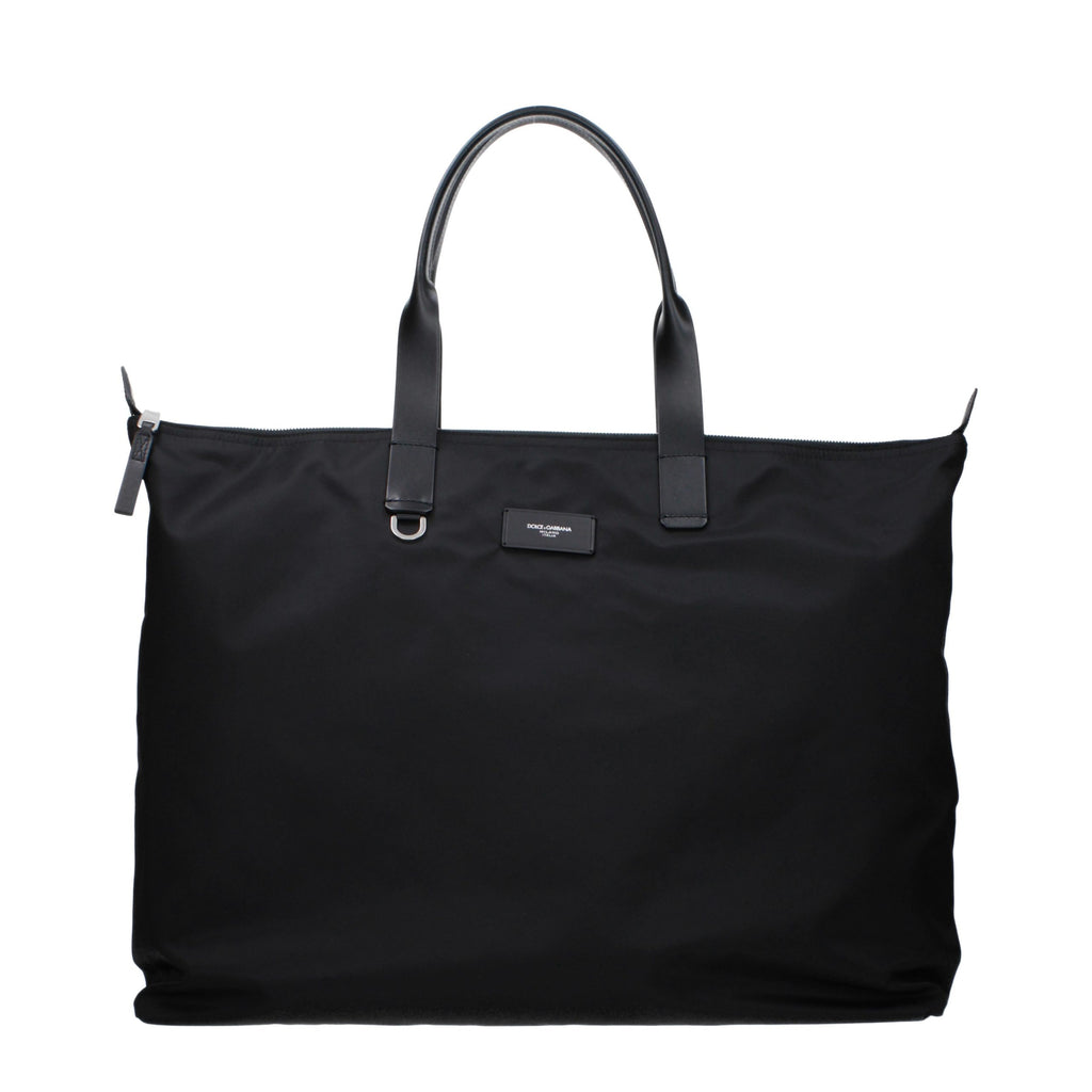 Dolce & Gabbana black nylon shoulder bag with sleek design and adjustable strap, stylish accessory for everyday use.