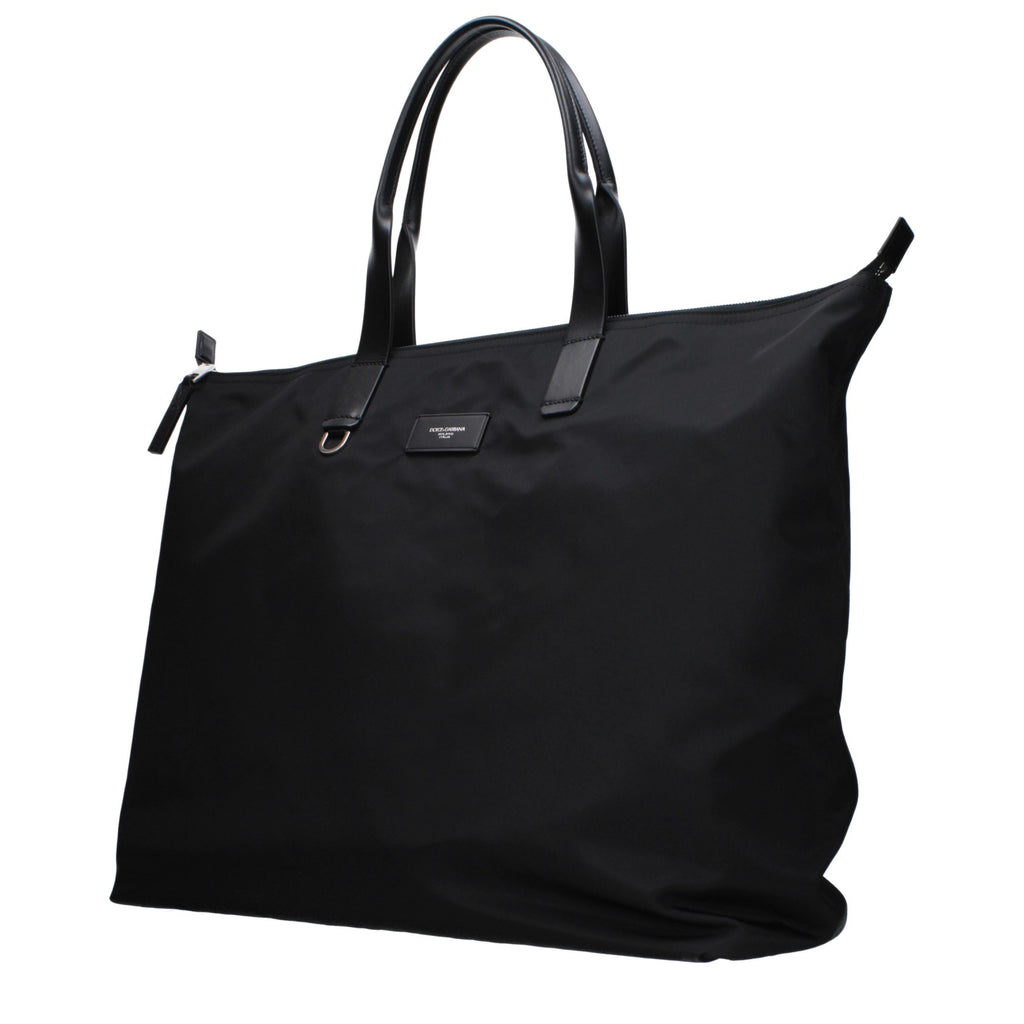 Black nylon shoulder bag by Dolce & Gabbana with sleek design and adjustable strap, perfect for everyday use.