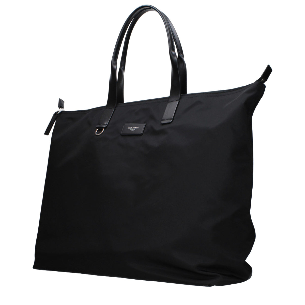Black nylon shoulder bag by Dolce & Gabbana with sleek design and adjustable strap, perfect for everyday use.