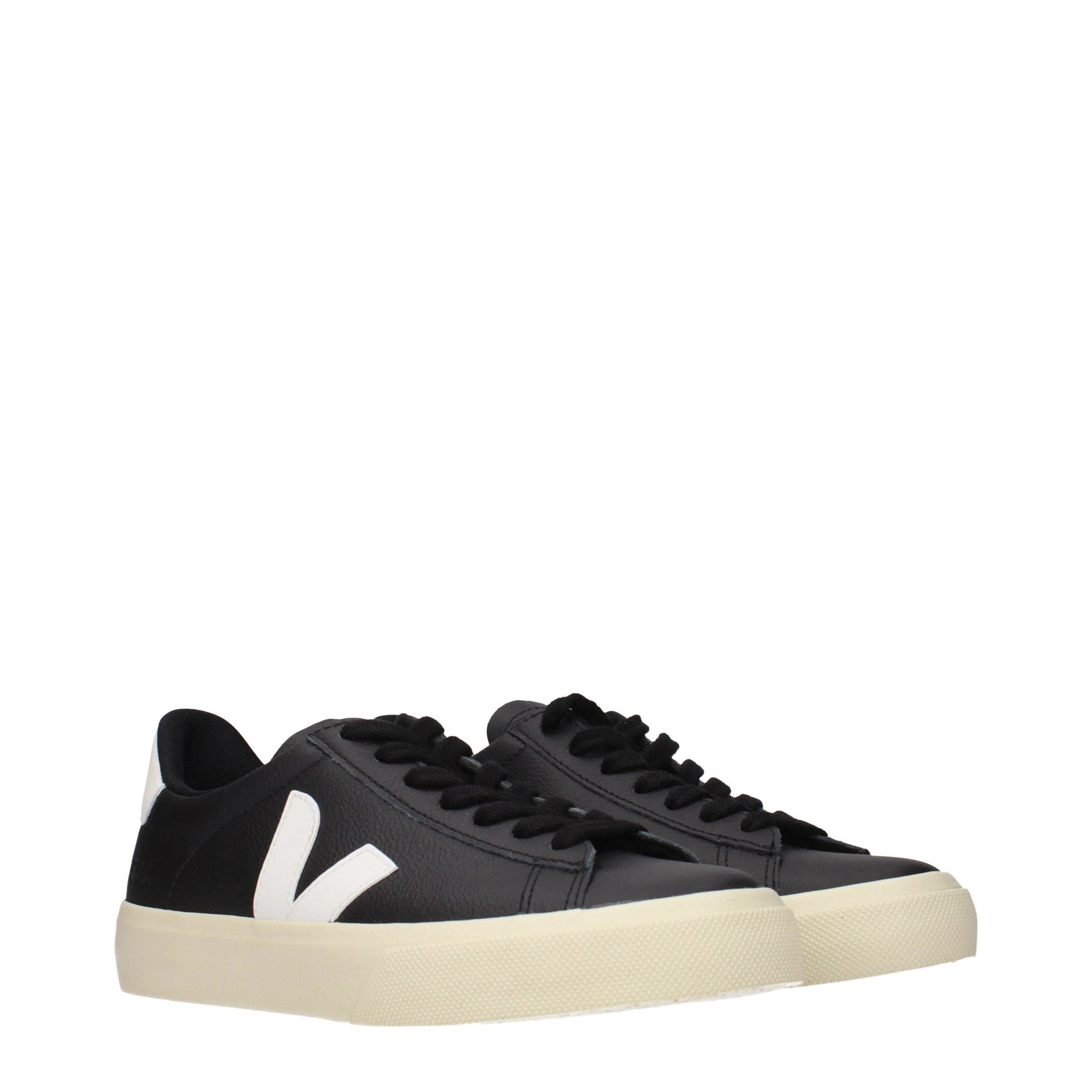 Veja Black Leather Low Top Sneakers Veja