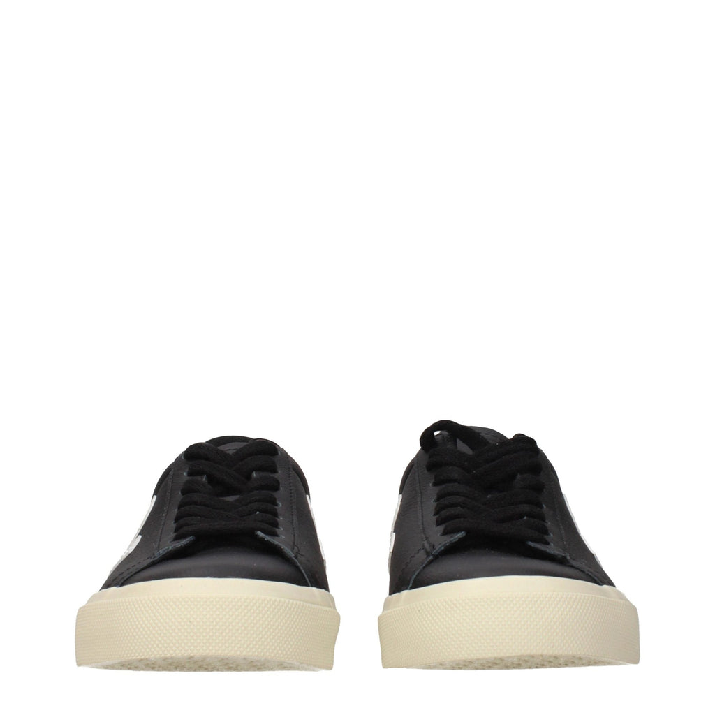 Veja Black Leather Low Top Sneakers Veja