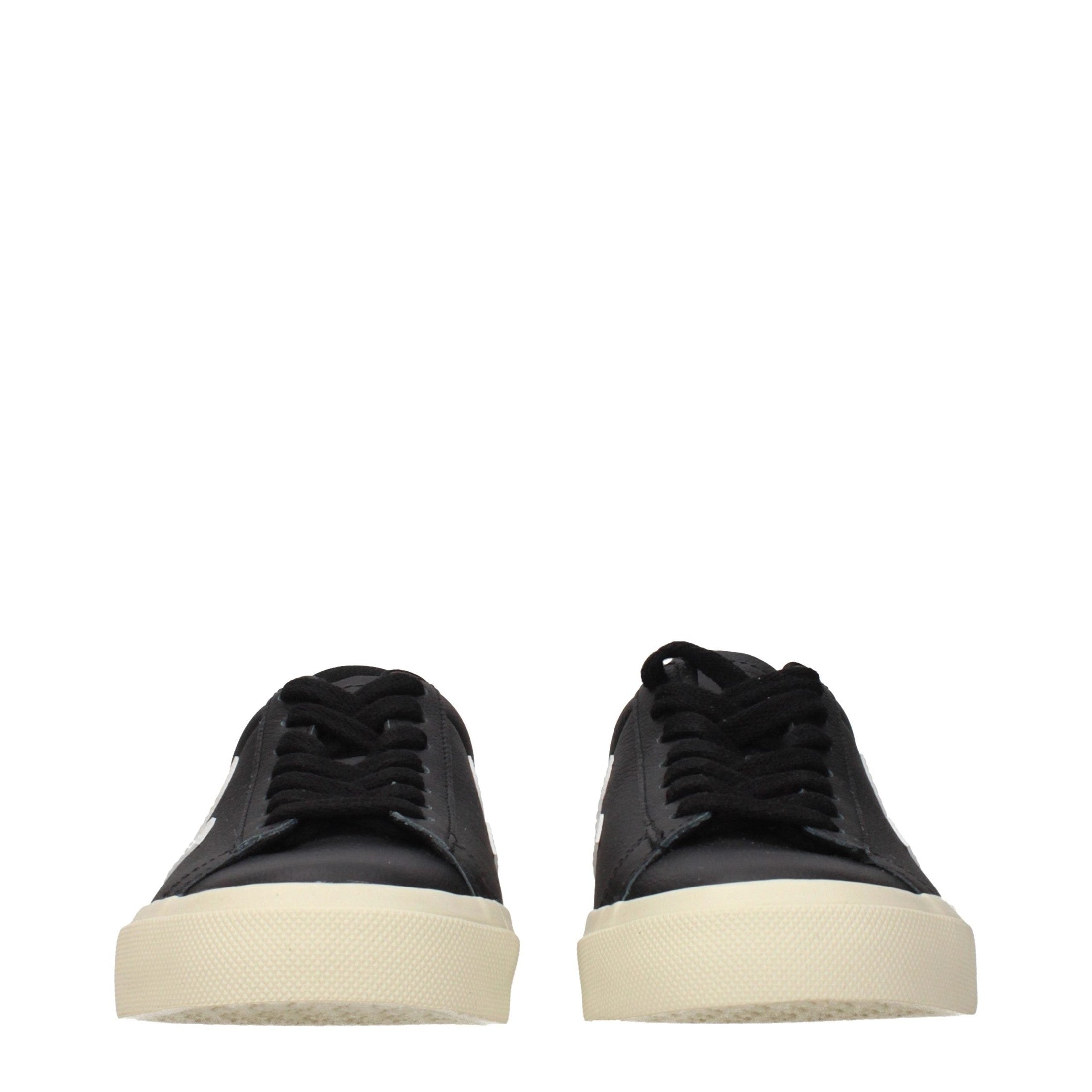 Veja Black Leather Low Top Sneakers Veja