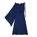 Prada blue acetate cocktail dress with elegant design, featuring smooth fabric and stylish fit, perfect for formal occasions.