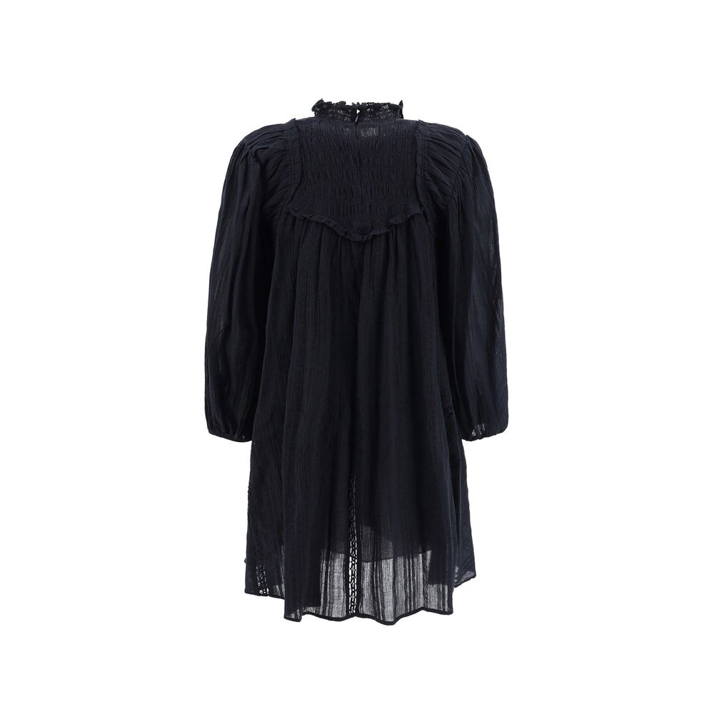 Black cotton casual dress by Isabel Marant Étoile, featuring a relaxed fit and simple, stylish design.