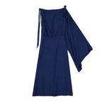 Prada blue acetate cocktail dress featuring a sleek design, perfect for elegant occasions and stylish evening wear.