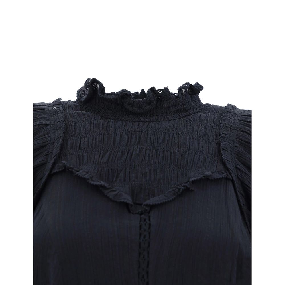 Black cotton casual dress by Isabel Marant Étoile with a relaxed fit and simple design, perfect for everyday wear.