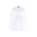 Valentino Garavani white cotton dress shirt with classic collar and button front, tailored for a sleek, elegant look.